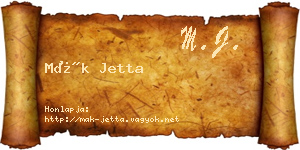 Mák Jetta névjegykártya